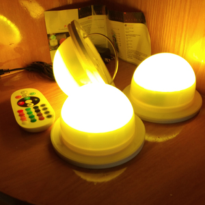 10ชิ้นจัดส่งรวดเร็วฟรีแอลอีดีแบตเตอรี่ไร้สายควบคุมด้วยรีโมตฐานไฟ LED สำหรับเฟอร์นิเจอร์ทำให้สว่าง - Product Image 5