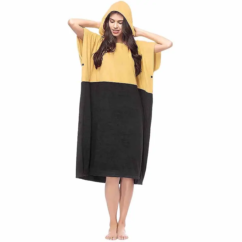 Extra Large Thick Hooded Beach Towel Changing Robe. Surf Poncho Women for Easy Change in Public. Quick Dry Microfiber Toweling