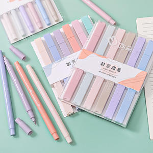 School Student <strong>Block</strong> <strong>Highlighters</strong> Set Kids Double Tip Marker Pens Art Supplies Stationery Sustomize 6pcs/Box