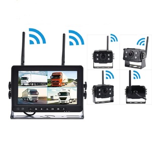 Sistema de Monitor de cámara de respaldo de vista cuádruple inalámbrico de 7 pulgadas HD 4 cámaras Pantalla de marcha atrás de camiones Función impermeable Garantía de 1 año - Product Image 2