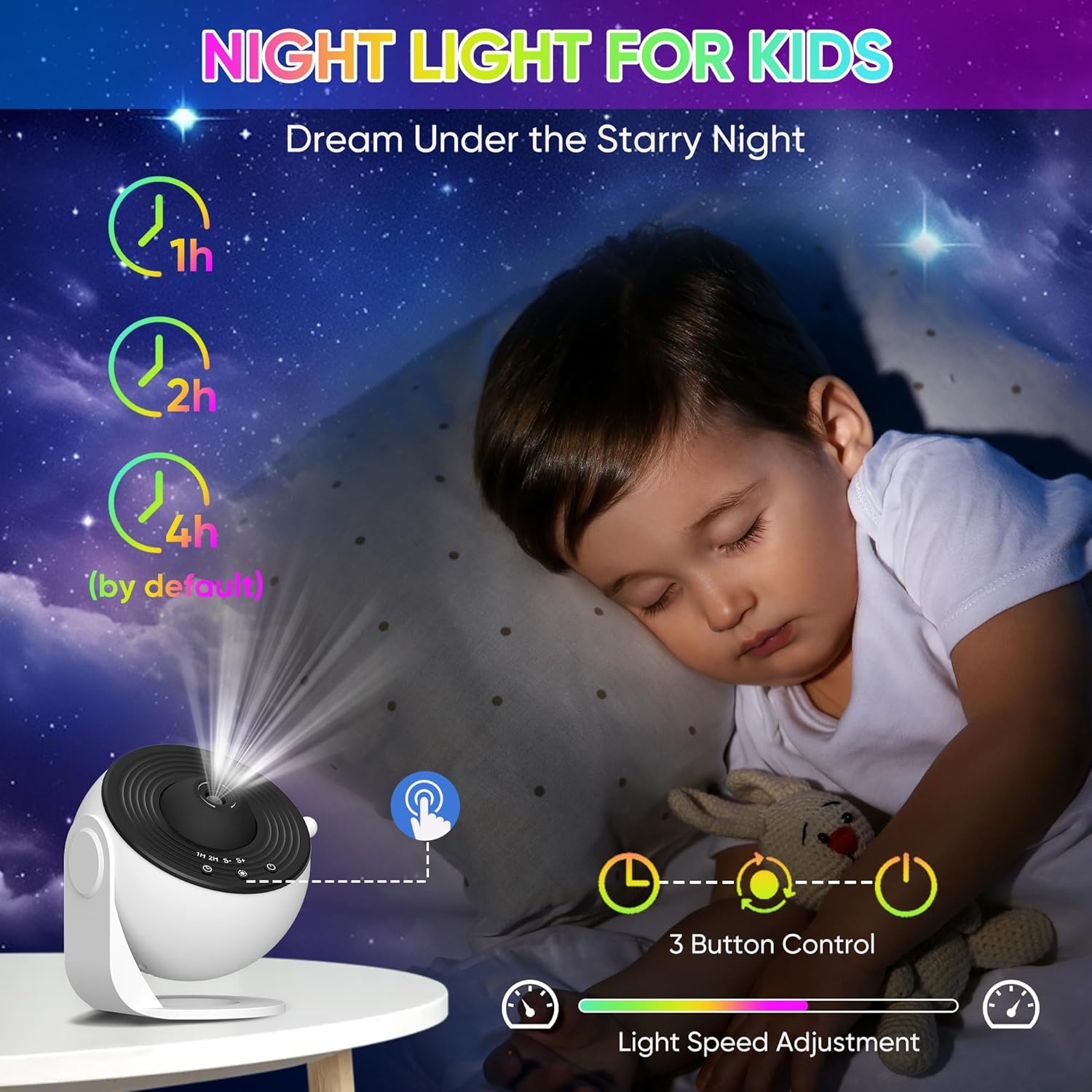 12ใน1ภาพ HD Galaxy Projector สำหรับบ้าน planetarium โคมไฟกลางคืนปรับ focns ของขวัญที่มีธีมดาราศาสตร์ - Product Image 5