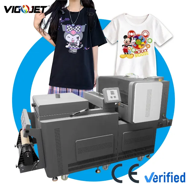 VIGOJET i3200 xp600 60cm הזרקת דיו t חולצה הדפסת מכונה a3 dtf מדפסת