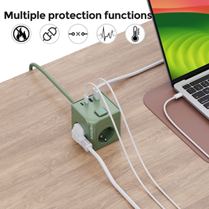 Toma de corriente estándar de la UE 3AC enchufes enchufe eléctrico Multi-Plug 1,5 m Cable función magnética con 2 USB-A y 2TYPE-C - Product Image 3