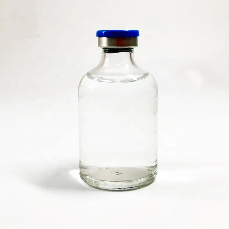 20Mm Krimphals Gegoten 50Ml Heldere Glazen Fles Container Voor Antibiotica