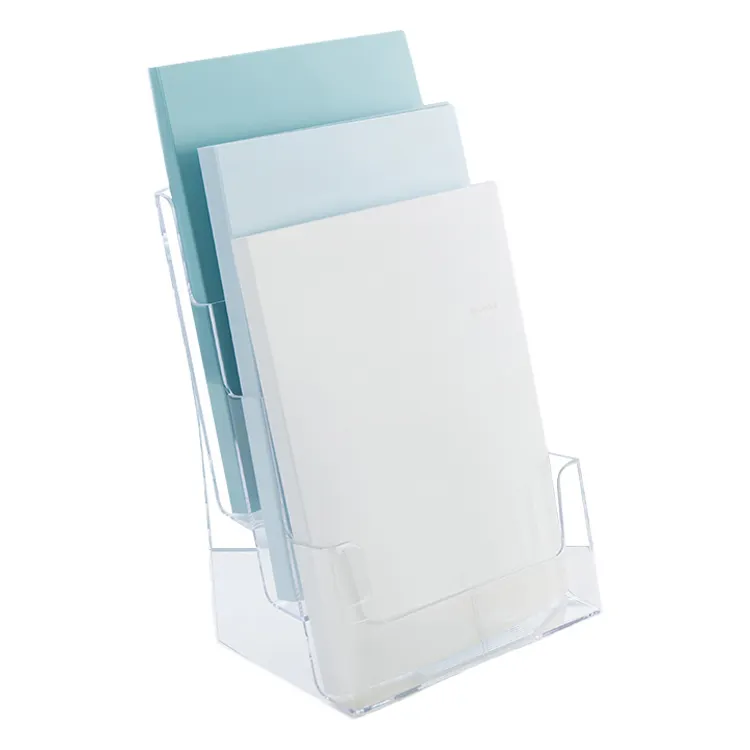 Suporte de mesa de plástico transparente, exibição upright ad foto quadro retrato suporte de acrílico sinal