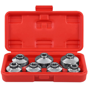 7 pièces outils automobiles outils de Service d'huile Kit principal de douille capuchon d'outil de retrait ensemble de clés de filtre à huile en aluminium - Product Image 1