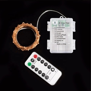 8light Functions Battery Operated with <strong>Remote</strong> Control <strong>Timer</strong> Waterproof Fairy Copper Wire <strong>String</strong> <strong>Light</strong> - Product Image 1