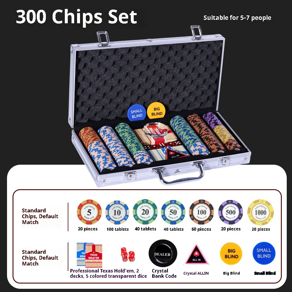 Juego de fichas de póker Crown de 300 piezas con estuche de aluminio