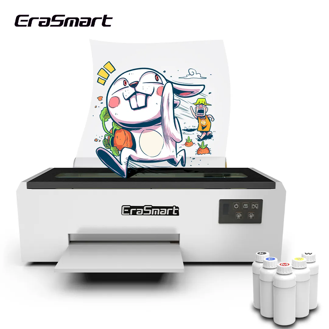 Mini impresora digital automática para camisetas Erasmart, impresora textil, máquina de impresión de camisetas L805 A4, impresora Dtf para ropa de niños
