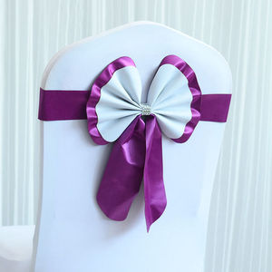 Cheap Cute Kinds of Colors Chair Back Sashes with Beautiful <strong>Bow</strong> for Birthday Party Daily Wedding to <strong>Create</strong> Sweet Warm Satin - Product Image 5