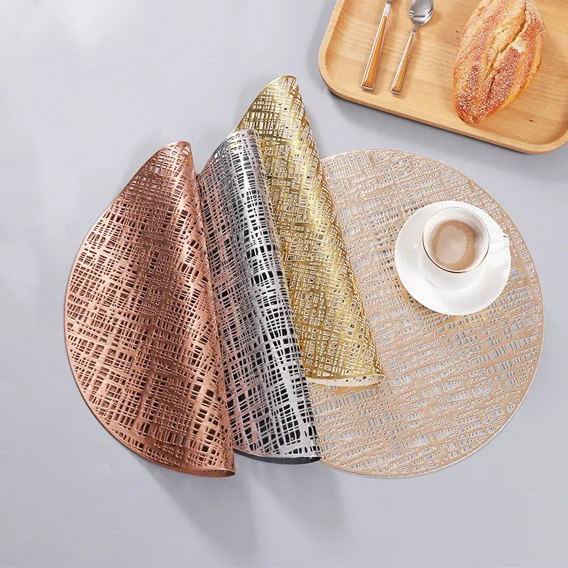 Nhiều màu Vòng PU Leather kim loại placemats cho ăn uống tại chỗ hàng hóa