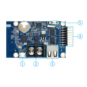 HD-WF1 LEDディスプレイコントロールカードシングル2色LEDコントローラエレベーター小売店教育モバイルWiFi接続