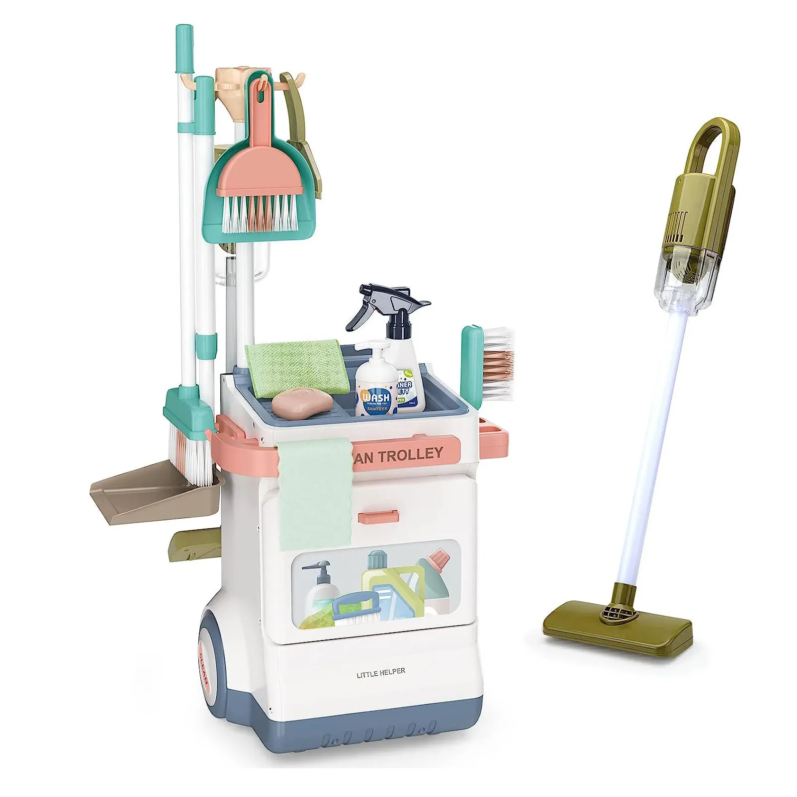 Elektrikli süpürge oyuncak temizleme seti arabası oyuncak ev aletleri temizlik oyuncaklar çocuklar için