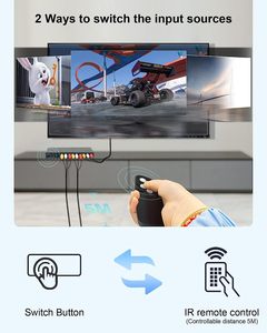 Supports <strong>Video</strong> L/R Stereo <strong>Audio</strong> 4-way RCA <strong>Switch</strong> 4in 3out Cctv <strong>Video</strong> Distribution Amplifier Distributor AV(RCA) Splitter&amp;<strong>switch</strong> - Product Image 6