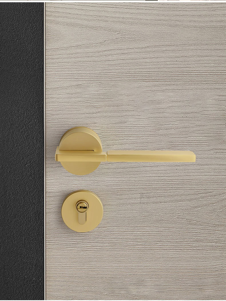 New Italy Hot Sale Hotel Room Design Zinc Alloy Gold Lever Door Handle Mortise Door Lock