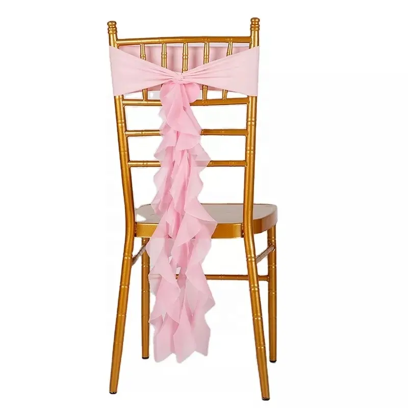 Bandas elásticas de boda y cinta de gasa para silla, banda elástica para silla, decoración, novedad