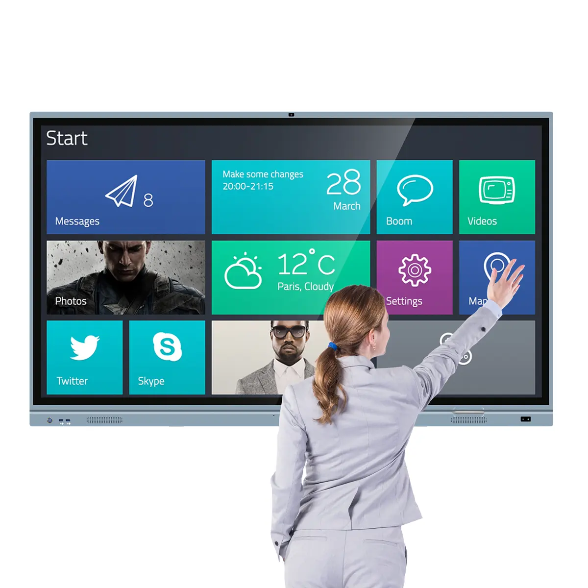 Oem Interactieve Whiteboard Scherm 4K Touch Lcd Smart Education Board Tv Kantoor/School/Klaslokaal Digitaal Interactief Whiteboard