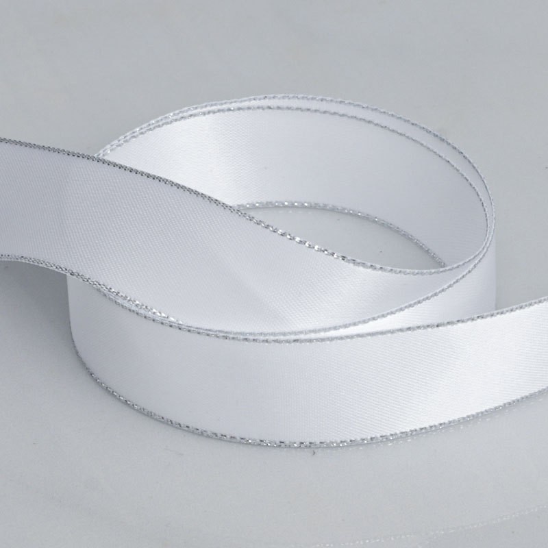 Blanc avec bord doré - 2,2 cm * 10 mètres/rouleau