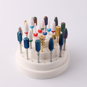 4 colores 48 agujeros Nail Drill Bit Holder Stand Displayer con cubierta acrílica Nail Drill Bit Container Storage Box - Product Image 2