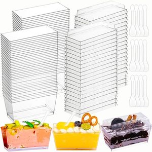 高品质130mlミニティラミスカップ透明プラスチックケーキカップふた付きカスタムデザートカップムースケーキ用ティラミス - Product Image 1
