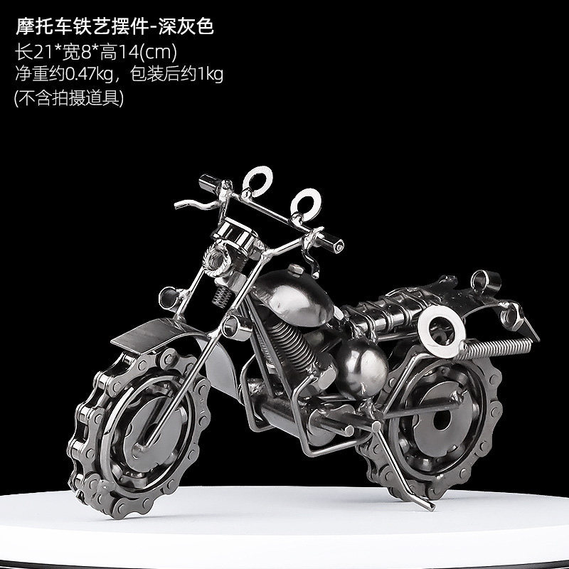 Motocicleta Harley gris oscuro de 21 cm.
