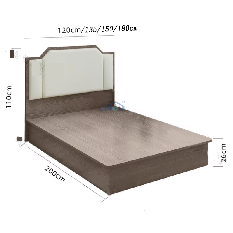Lit simple 180 cm avec cadre de lit + dossier moelleux