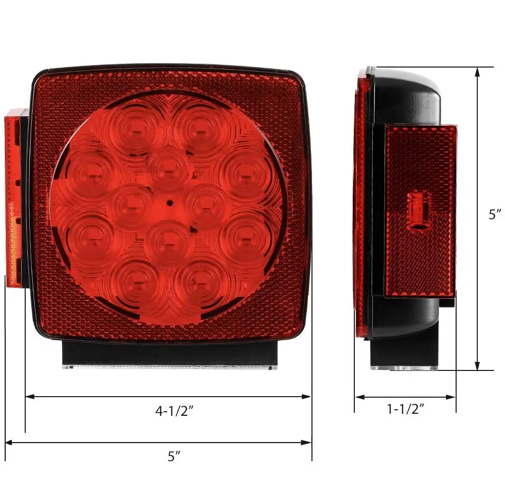 अनुकूलित 12V डॉट पनडुब्बी लाल बाएँ और दाएँ ट्रेलर नाव ट्रक आर. वी. के लिए ट्रेलर प्रकाश पूंछ प्रकाश का नेतृत्व किया