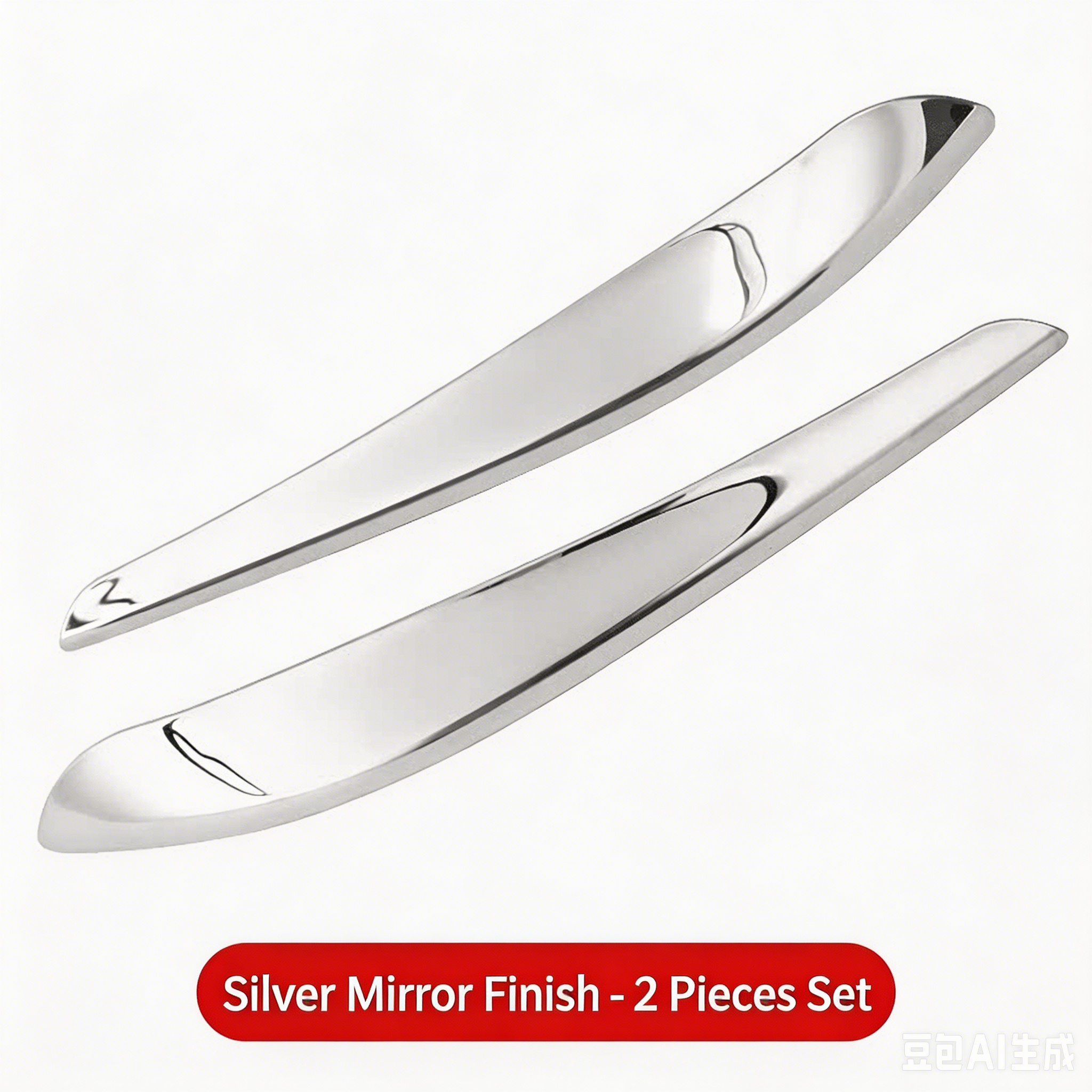 Silver mirror finish style - Two-piece set
