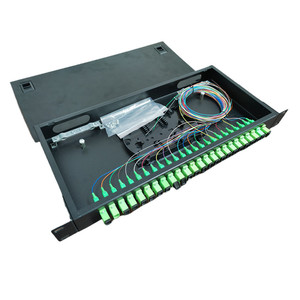 Fijo Simplex SC UPC 1U 24 puertos Panel de conexión de fibra óptica Instalación estándar de 19 pulgadas para gabinete de red ODF - Product Image 2