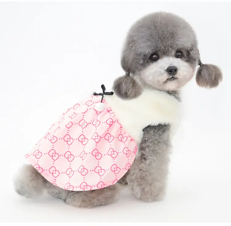 Elegante Design carino inverno piccolo gatto cane gonna di pelliccia vestito per ragazza gatti pomerania Teddy Yorkshire