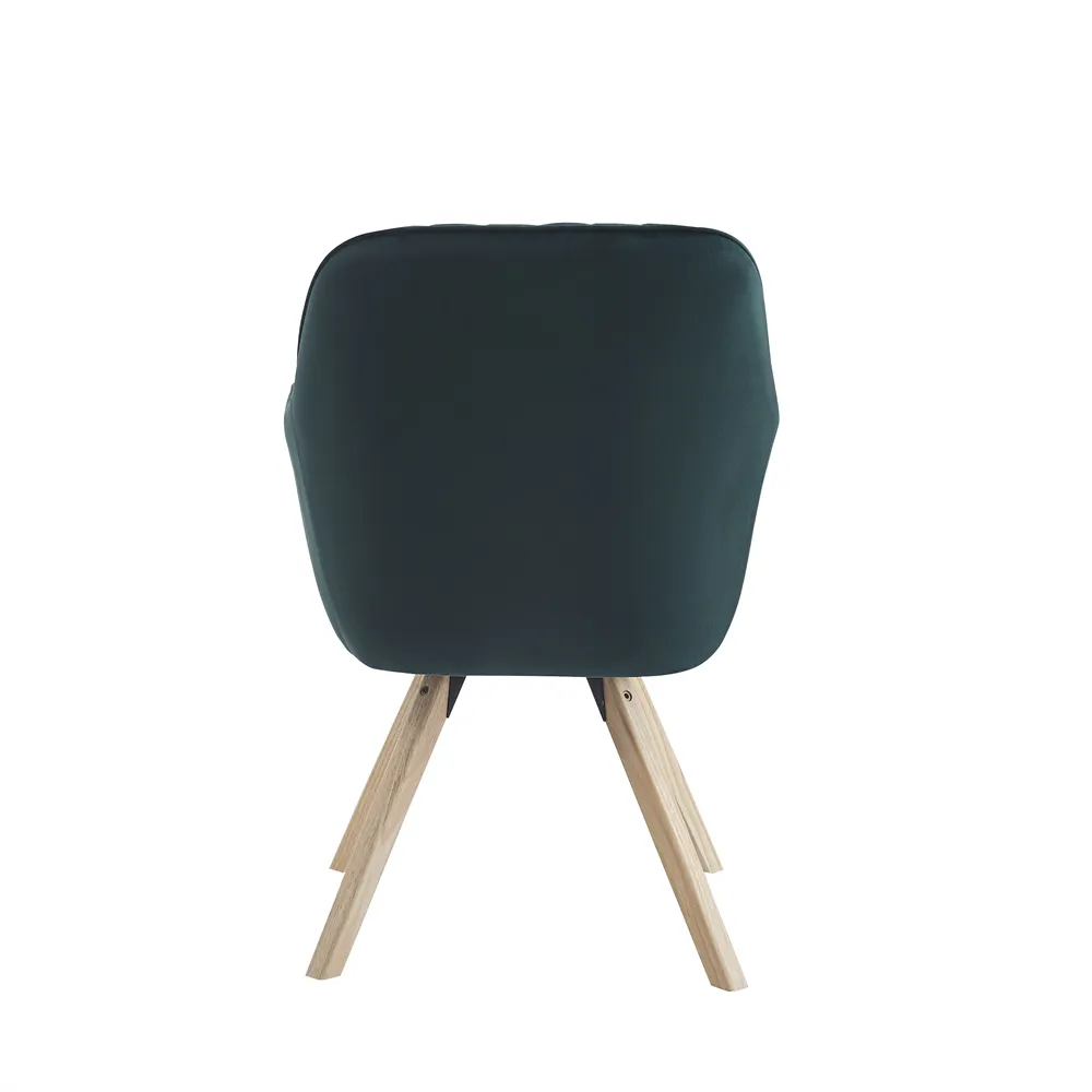 프로모션 판매 저렴한 클래식 홈 가구 덮개를 씌운 의자 녹색 벨벳 시트 다이닝 체어 금속 다리