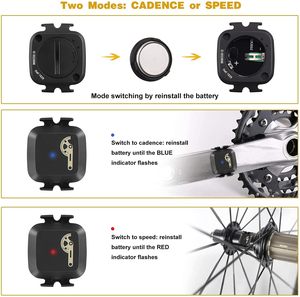 COOSPO <strong>Cadence</strong> Speed <strong>Sensor</strong> Wireless for Bluetooth ANT+ Bike RPM <strong>Sensor</strong> Cycling Computers Compatible IP67 Rouvy Wahoo CooSporide - Product Image 3