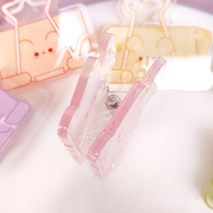 Bán buôn khuyến mại Quà Tặng rõ ràng mạnh mẽ nhựa <span class=keywords><strong>Clip</strong></span> dễ thương đôi in phim hoạt hình tùy chỉnh Acrylic Clips cho giấy - Product Image 2