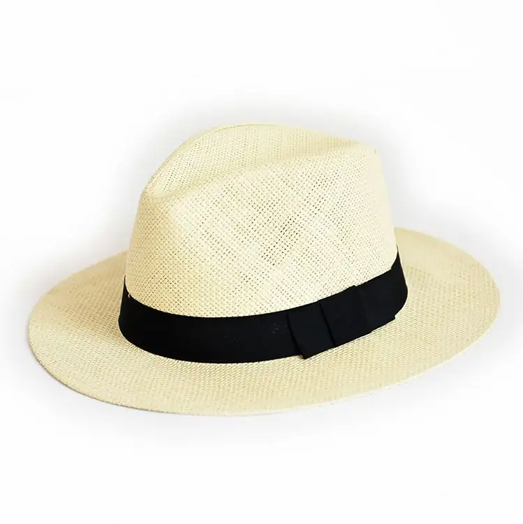 Customized Cheap Summer Beach Plain Straw Hat Wholesale Women Panama