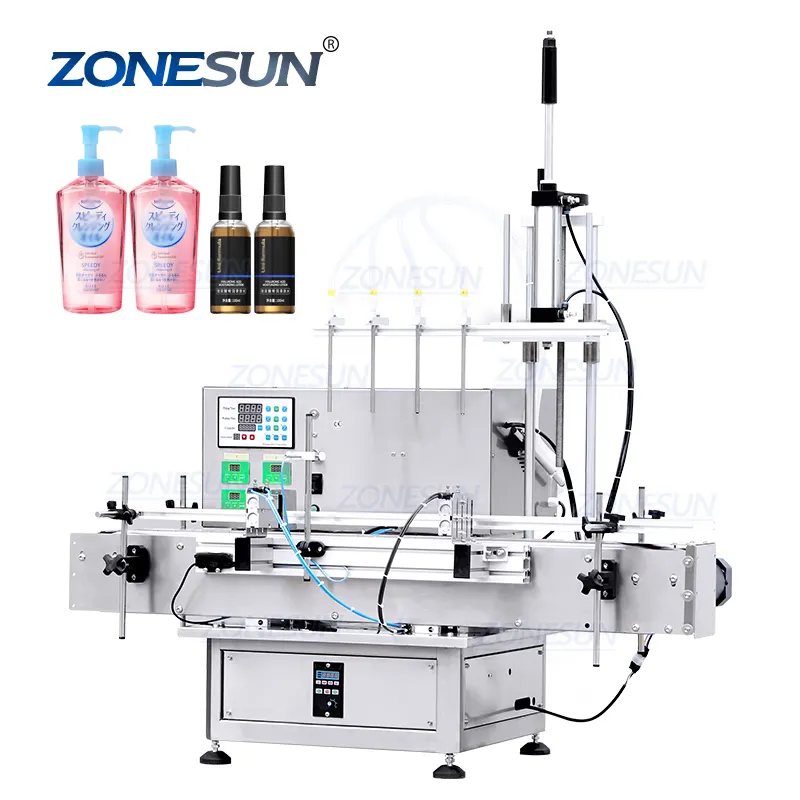 ZONESUN ZS-DTPP4D masaüstü limonata 4 dalış kafa peristaltik pompa sıvı şişe dolum makinesi