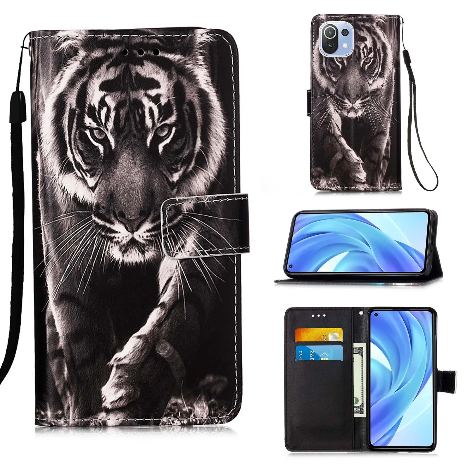 Cuốn Sách Phong Cách Patterned PU Leather Wallet Trường Hợp Bìa Đối Với Xiaomi Mi 12 10 11T Lite Pro Poco M3 X3 NFC Khe Cắm Thẻ Điện Thoại Lật