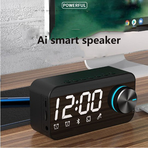 Desktop Despertador Sem Fio Handsfree Car Audio Amplifier Speaker Gaming À Prova D 'Água Mini mirroPortable 2 Em 1 Relógio alto-falantes