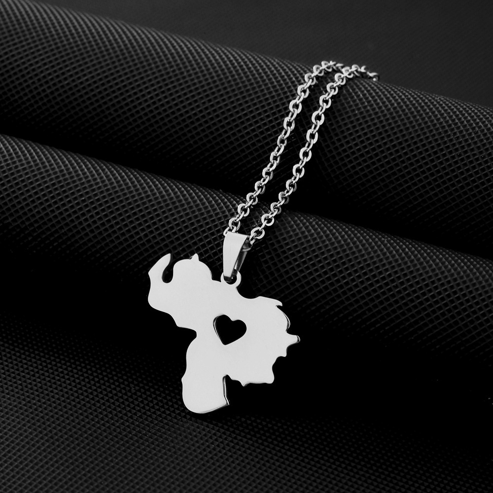 Steel color glossy heart C