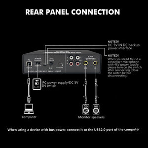 Tarjeta de sonido de alta precisión de procesamiento de sonido interfaz de tarjeta de sonido de audio grabación de estudio USB - Product Image 5