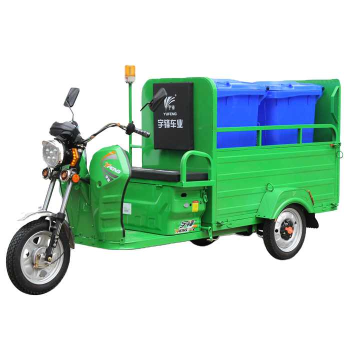 Good Price E-rickshaw Differential with Brake System Garbage Tuck Transportation Truck with Two Buckets