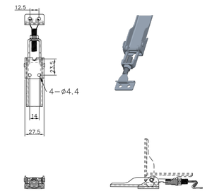 Bk602 thép carbon/Thép không gỉ 304 Keyless vẽ Chốt chuyển đổi khóa tủ kẹp Hasp cho hộp sân khấu - Product Image 6