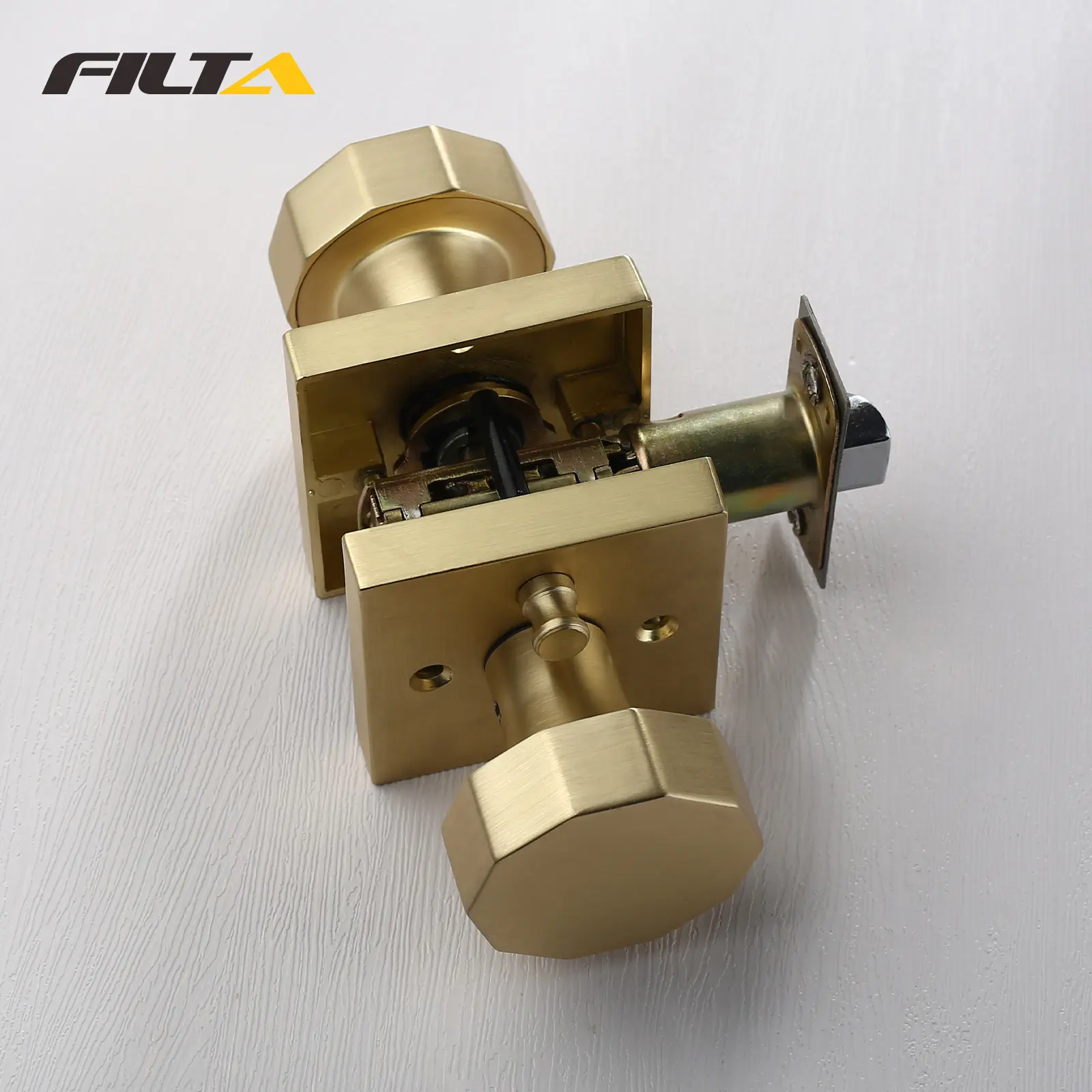 Quality Reasonable Price Brushed Brass Bathroom Door Knob for Modern Privacy