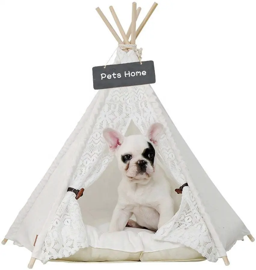 ホット販売キャンバス犬用ベッドペットティーピーポータブル犬用テント洗える生地新しいデザインの犬小屋