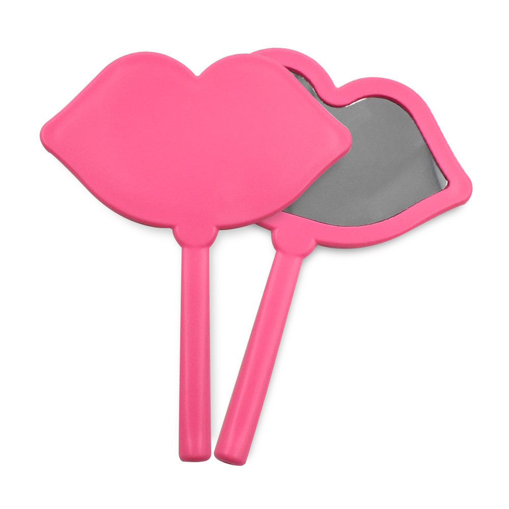 espejo de boca rojo rosado