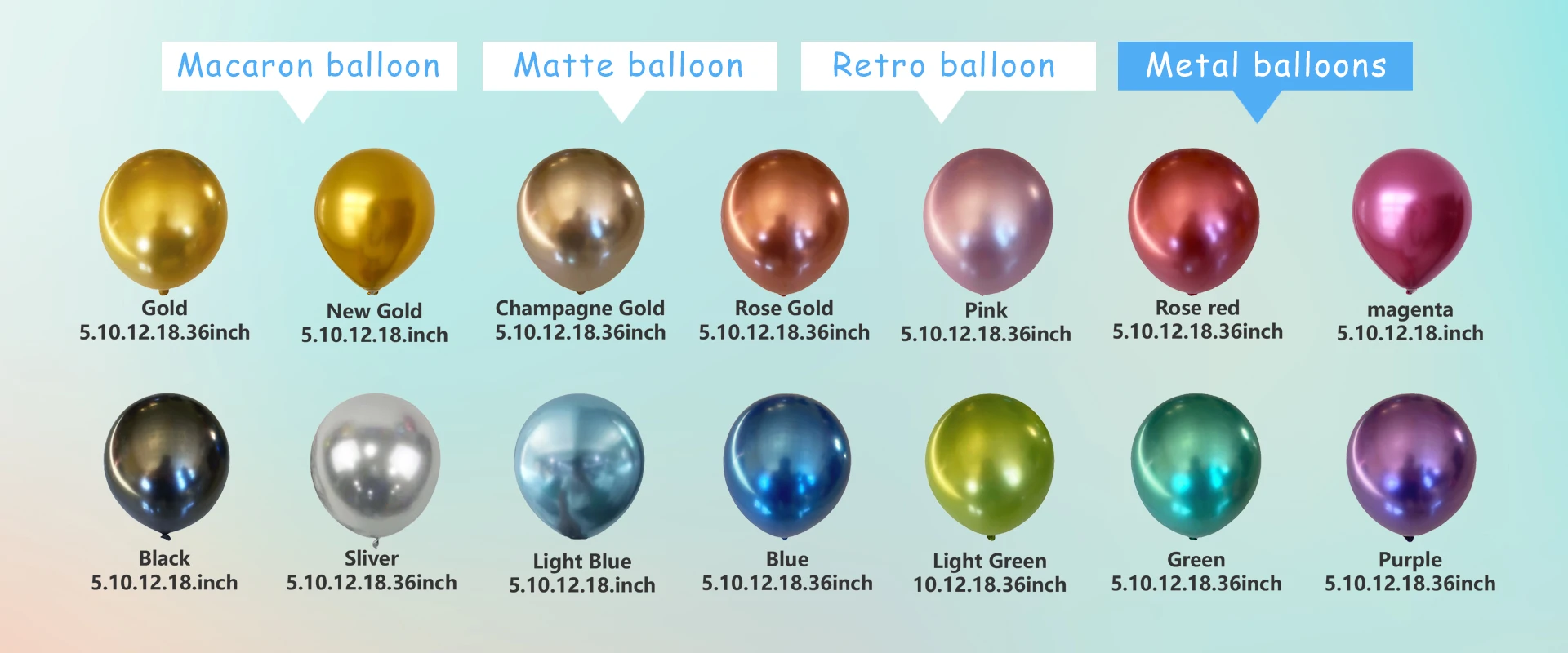 Metallic balloons