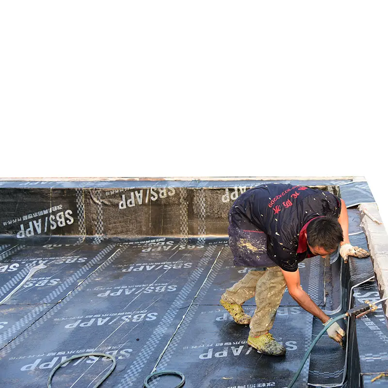 निर्माण निविड़ अंधकार सामग्री 4MM रबर छत एसबीएस संशोधित कोलतार Waterproofing झिल्ली रोल