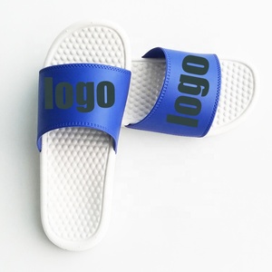 Design di base stampa personalizzata Logo Pattern Slip On Plain Massage sole sandali da donna Open Toe Slides Slide-on pantofole causali - Product Image 4