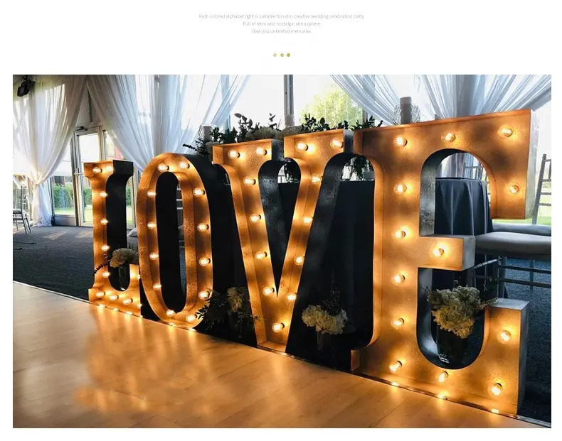 Alfabeto personalizzato 3D Led Sign outdoor per Bar Hotel Wedding Festival decoration marquee Letters