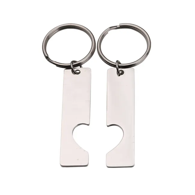 Porte-clés personnalisé de haute qualité, logo personnalisé, couple, porte-clés en acier inoxydable