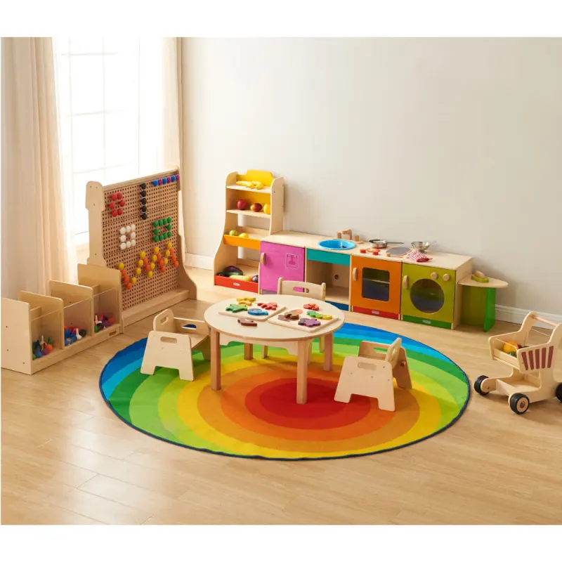 Niño pequeño Guardería Kindergarten Preescolar Juego de madera Niño Aula Escuela de madera Muebles Montessori